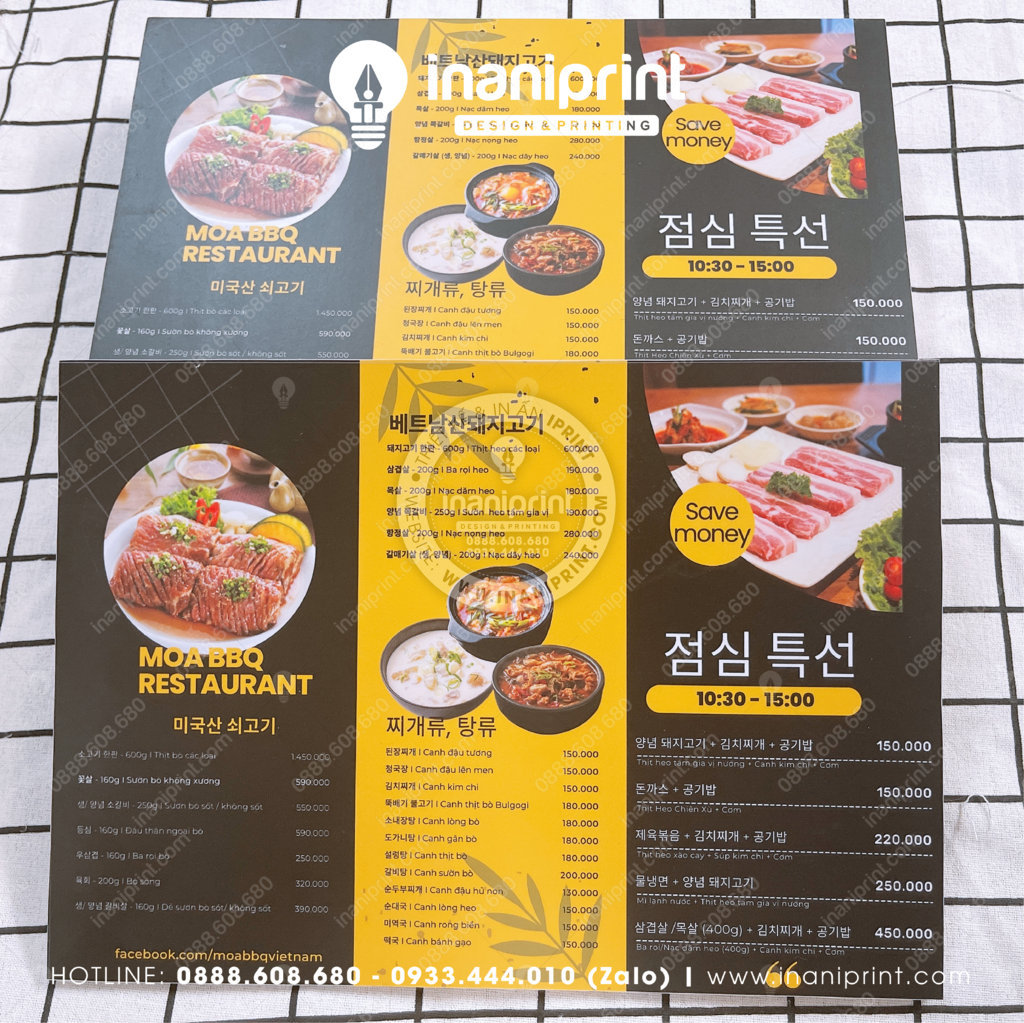 Mẫu Menu Fomex Quán Ăn, Bảng Giá Fomex Quán Ăn, Thực Đơn Quán Ăn Fomex Đẹp Giá Rẻ