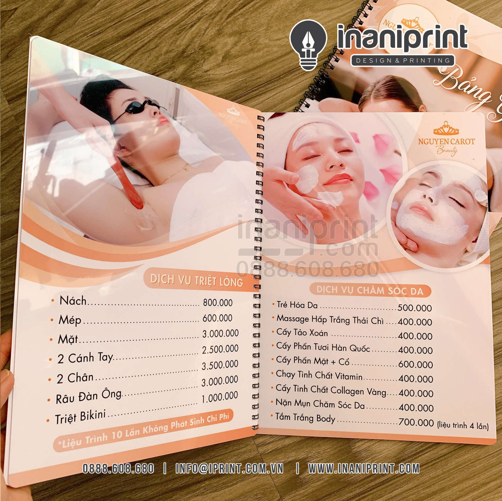 Mẫu Menu Nhựa Spa, Bảng Giá Nhựa Spa, Thực Đơn Nhựa Spa Đẹp Giá Rẻ - Image 2
