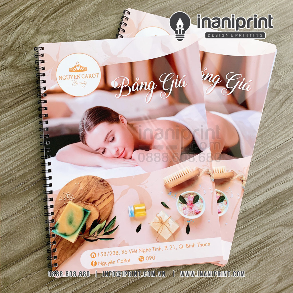 Mẫu Menu Nhựa Spa, Bảng Giá Nhựa Spa, Thực Đơn Nhựa Spa Đẹp Giá Rẻ