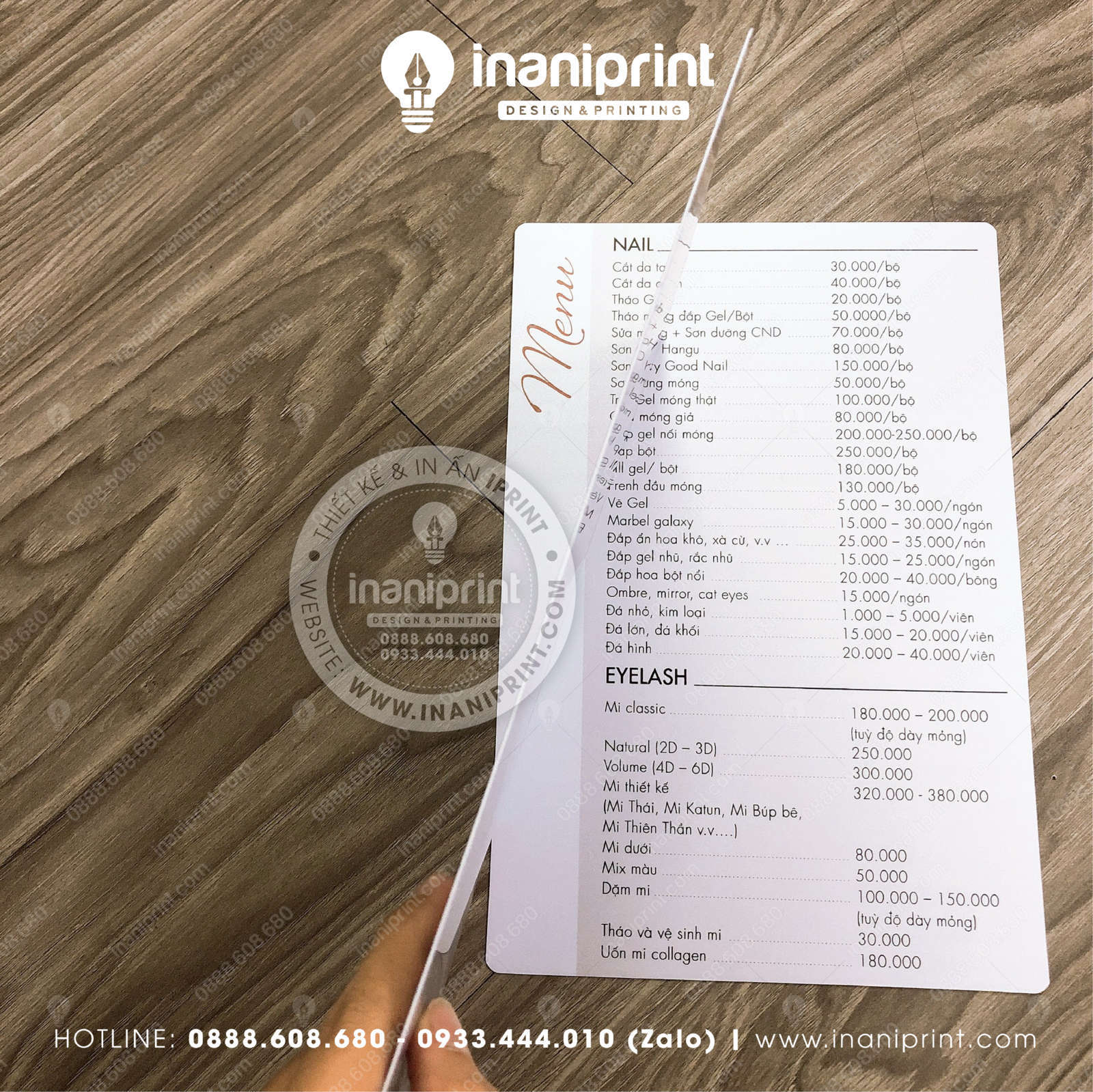 Mẫu Menu Nhựa Tiệm Nails, Bảng Giá Nhựa Tiệm Nails, Thực Đơn Nhựa Tiệm Nails Đẹp Giá Rẻ - Image 2