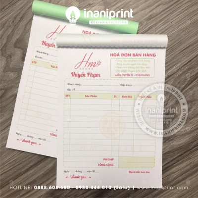 Mẫu Hóa Đơn Đẹp, Mẫu Hóa Đơn Dễ Thương, Mẫu Hóa Đơn Nhiều Màu Cute Dành Cho Shop Bán Hàng