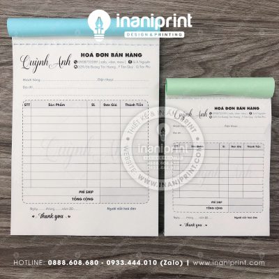 Mẫu Hóa Đơn Đẹp, Mẫu Hóa Đơn Dễ Thương, Mẫu Hóa Đơn Nhiều Màu Cute Dành Cho Shop Bán Hàng