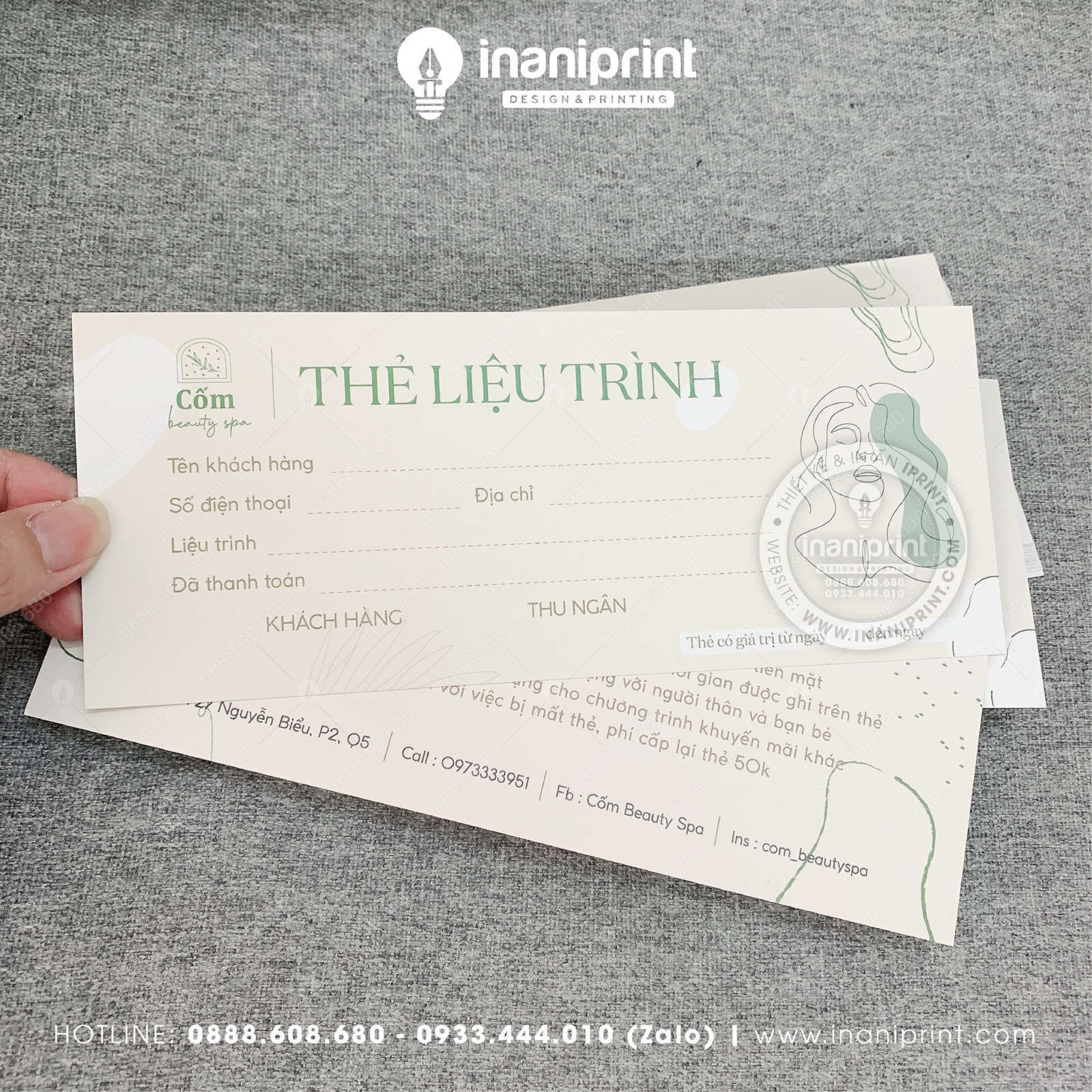 Mẫu Phiếu Liệu Trình Spa, Thẻ Liệu Trình Spa Đẹp Dành Cho Công Ty, Doanh Nghiệp, Spa, Thẩm Mỹ Viện Giá Rẻ