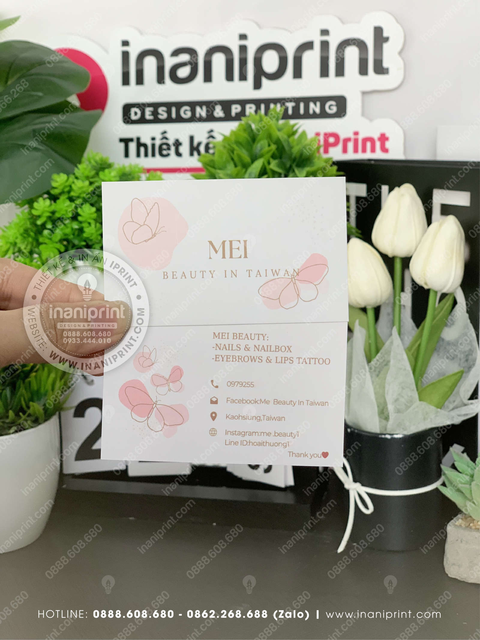 Mẫu Card Visit Tiệm Nails, Name Card Tiệm Nails, Danh Thiếp Tiệm Nails Đẹp Giá Rẻ