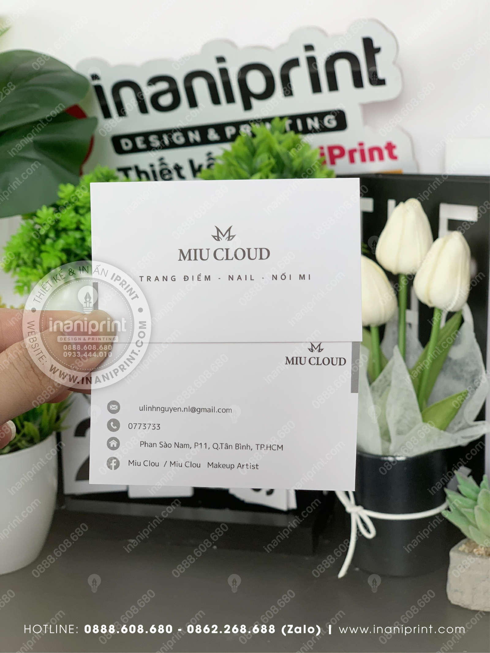Mẫu Card Visit Tiệm Trang Điểm Nails, Name Card Tiệm Trang Điểm Nails, Danh Thiếp Tiệm Trang Điểm Nails Đẹp Giá Rẻ