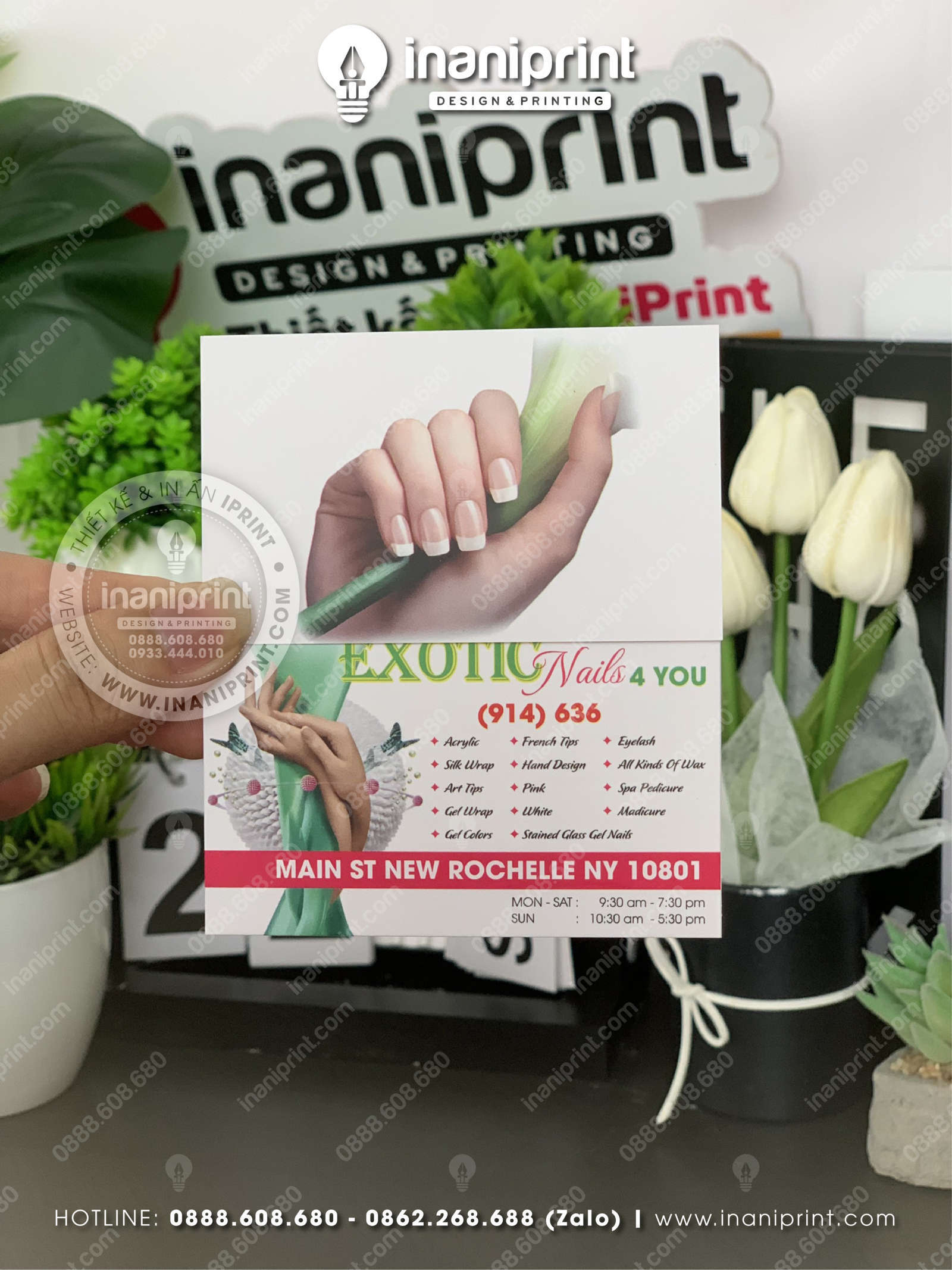 Mẫu Card Visit Tiệm Nails, Name Card Shop Nails, Danh Thiếp Tiệm Nails Đẹp Giá Rẻ