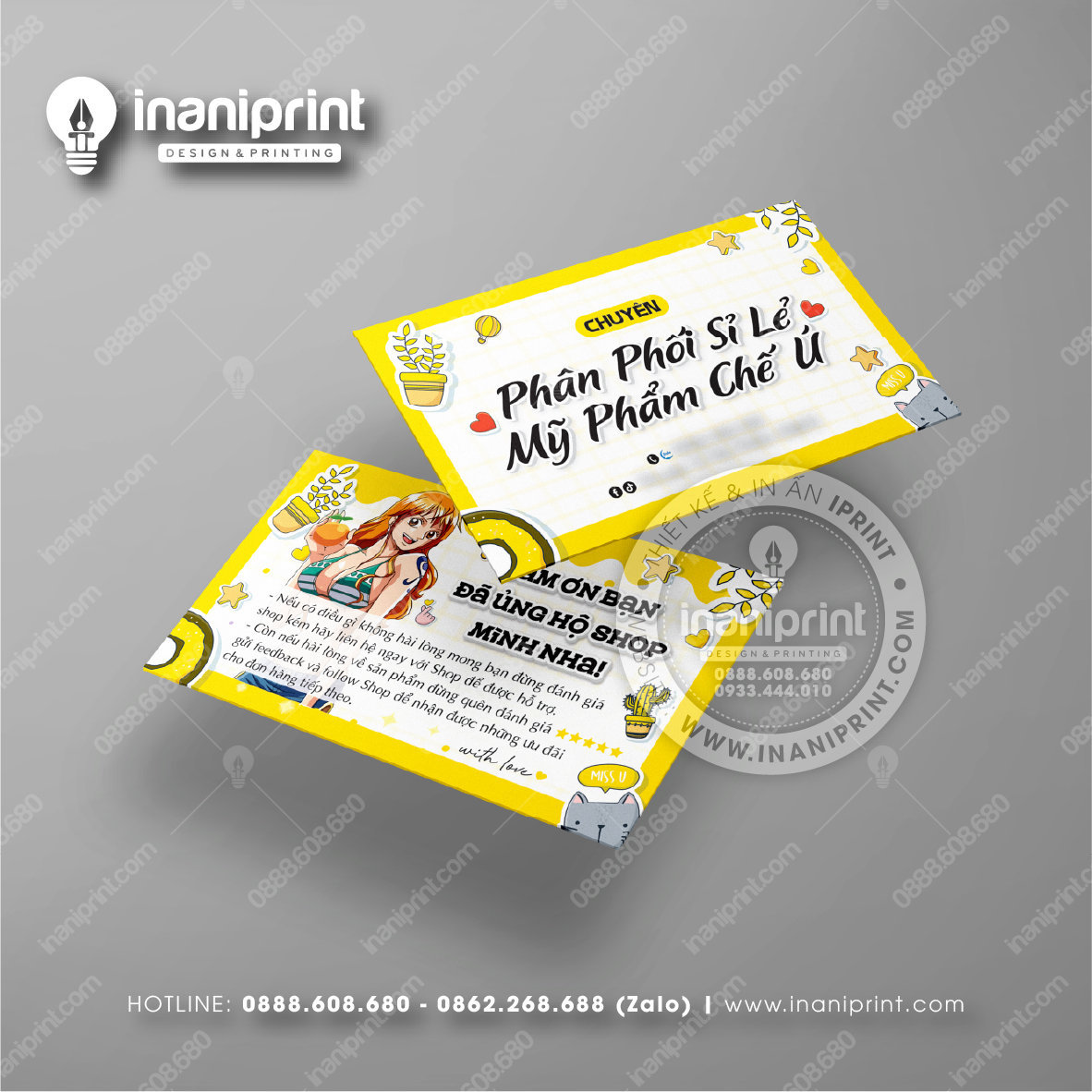 Mẫu Card Visit Shop Mỹ Phẩm, Name Card Tiệm Mỹ Phẩm, Danh Thiếp Shop Mỹ Phẩm Đẹp Giá Rẻ