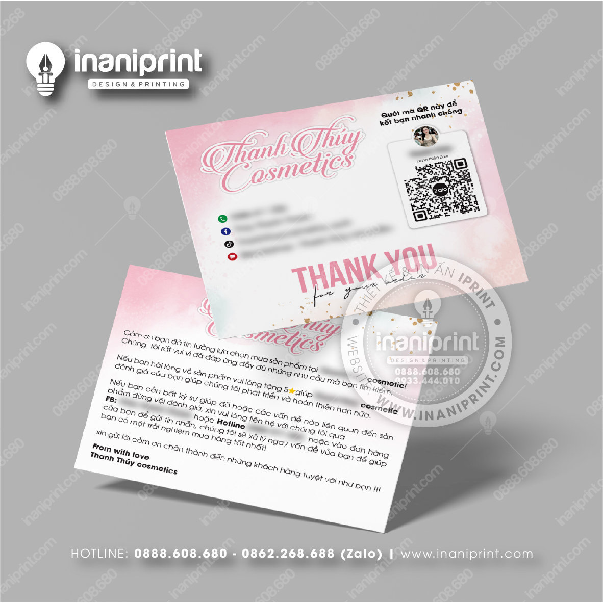 Mẫu Card Visit Shop Mỹ Phẩm, Name Card Tiệm Mỹ Phẩm, Danh Thiếp Shop Mỹ Phẩm Đẹp Giá Rẻ