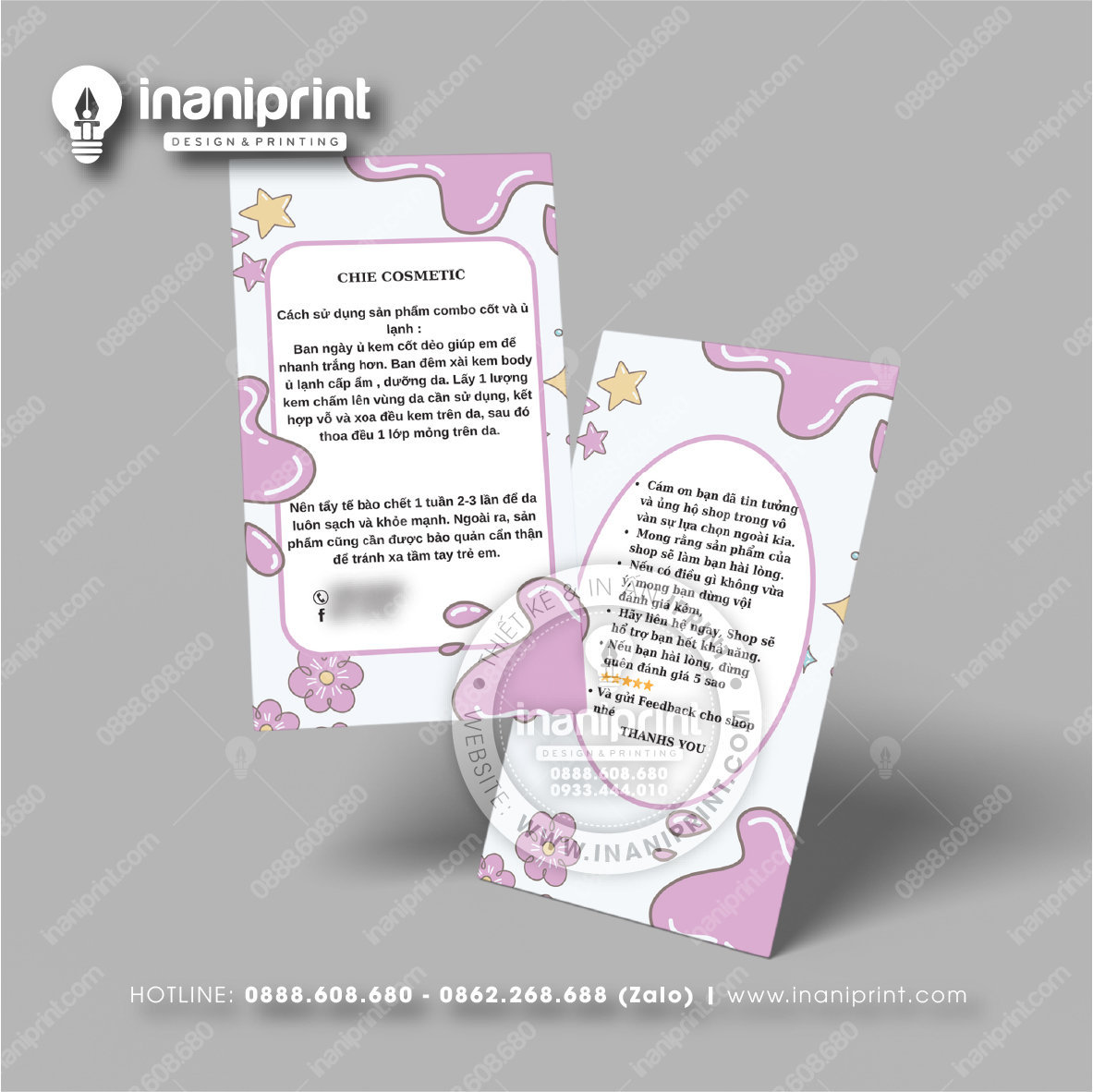 Mẫu Card Visit Shop Mỹ Phẩm, Name Card Tiệm Mỹ Phẩm, Danh Thiếp Shop Mỹ Phẩm Đẹp Giá Rẻ