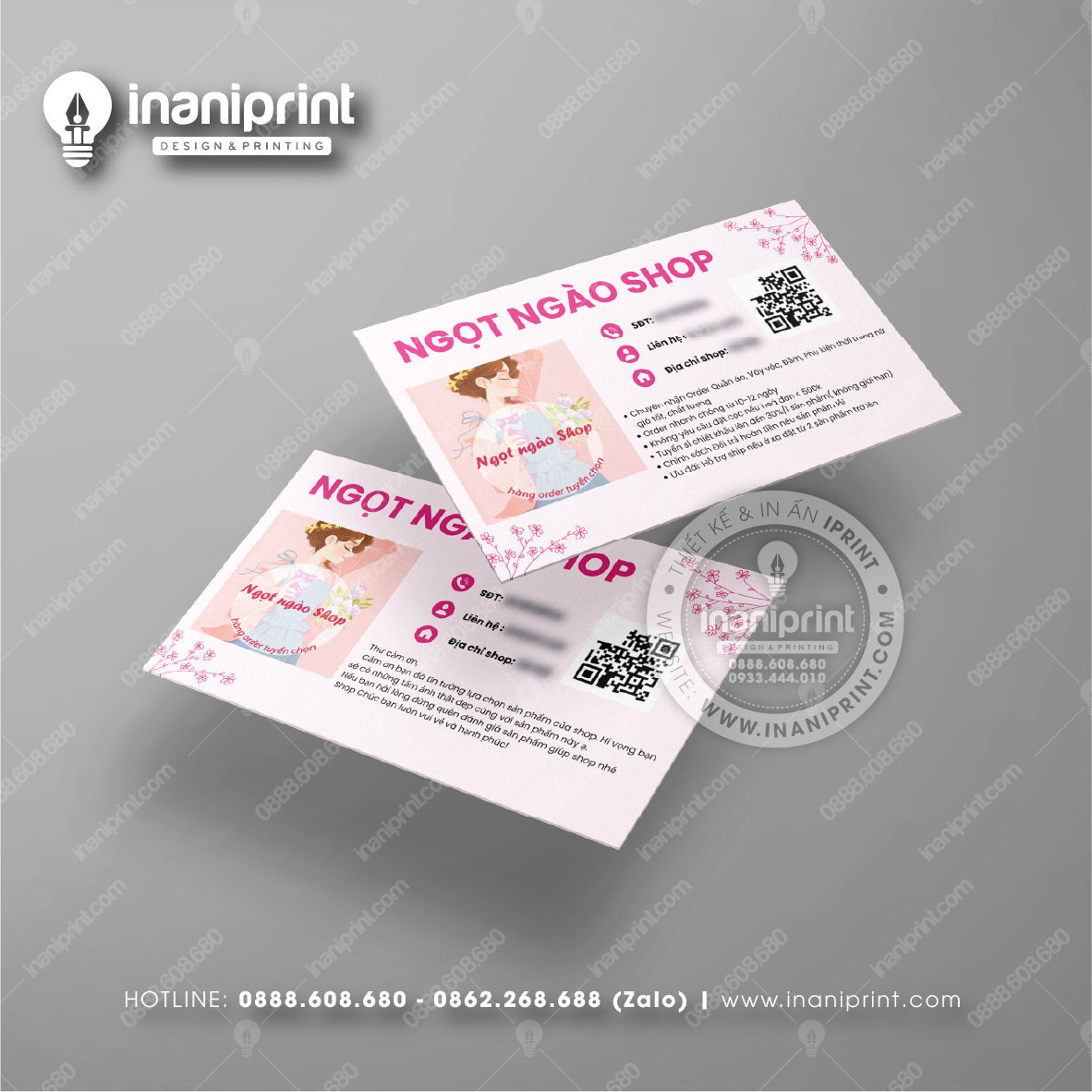 Mẫu Card Visit Shop Quần Áo, Name Card Tiệm Quần Áo, Danh Thiếp Shop Thời Trang Đẹp Giá Rẻ
