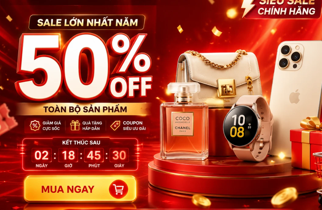 banner sale bằng AI