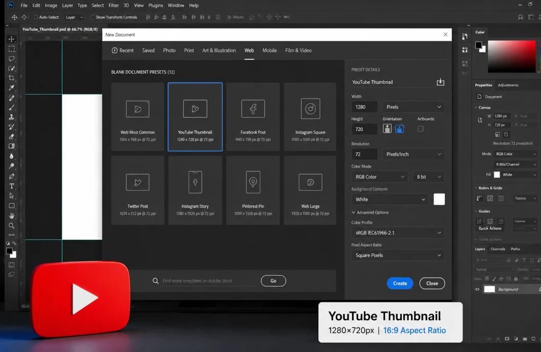 tạo thumbnail youtube bằng photoshop