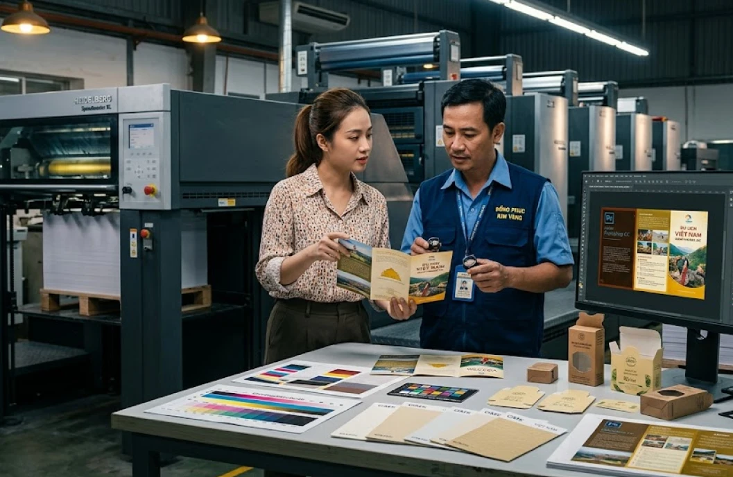 làm việc với nhà in