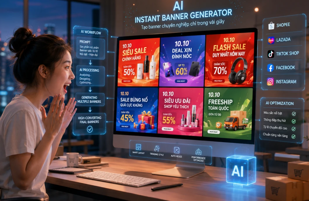 tạo banner chuyên nghiệp bằng video AI