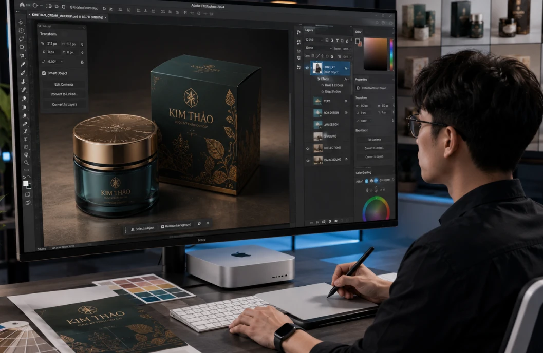 tinh chỉnh mockup bằng AI