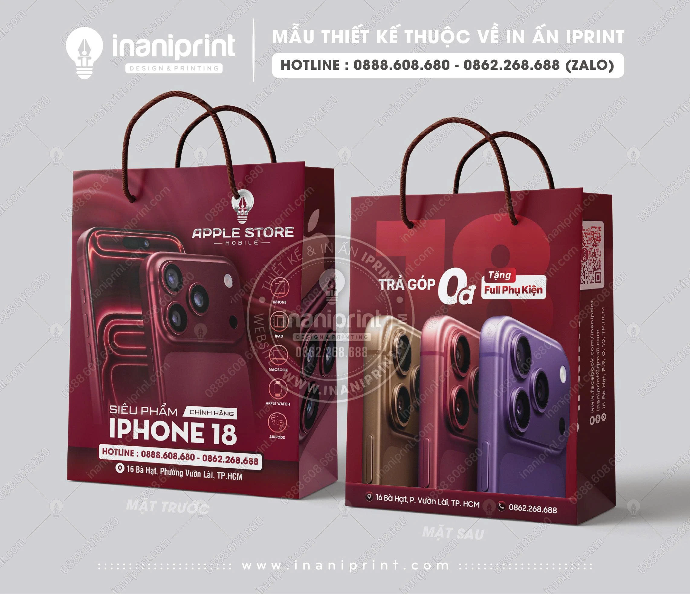 túi giấy đựng điện thoại iphone 18