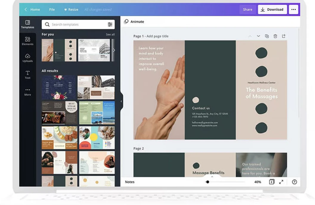 bố cục layout trên canva