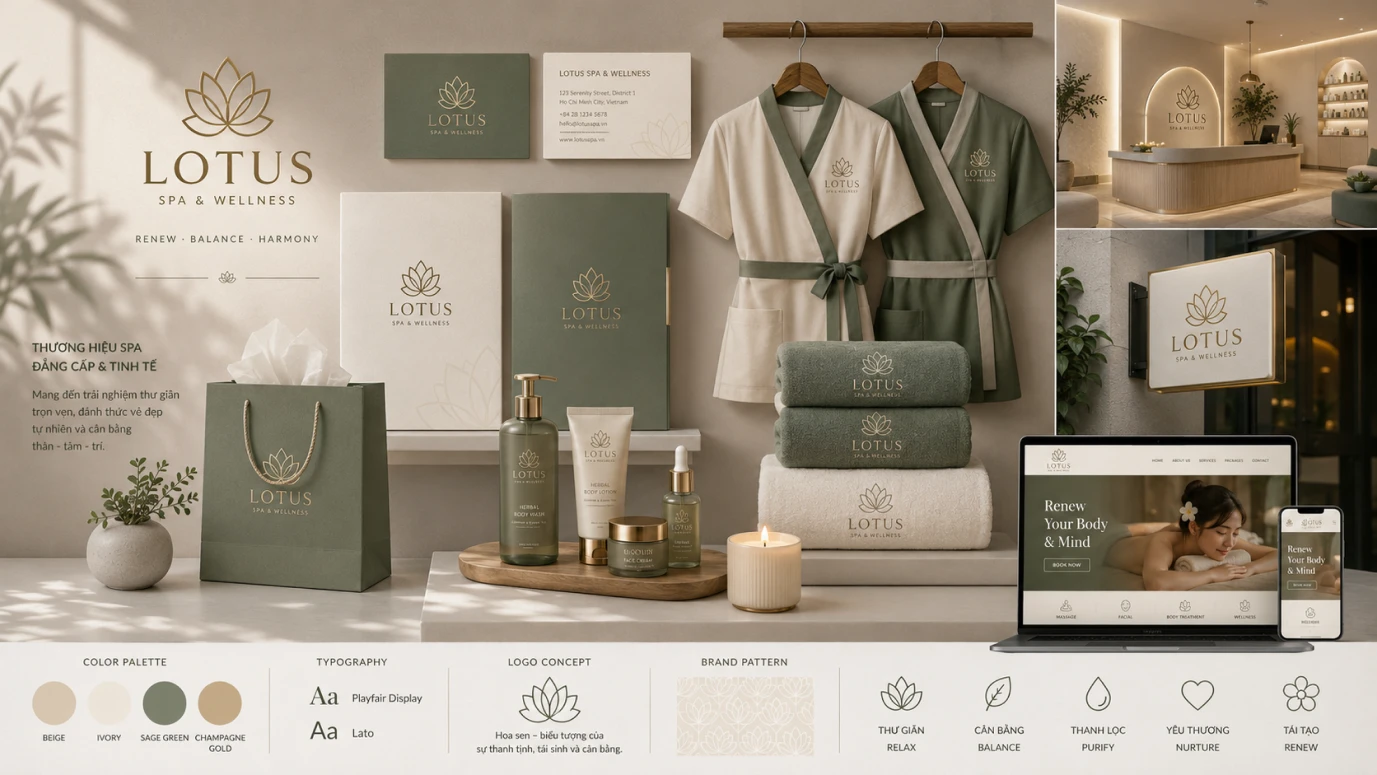 đồng bộ thương hiệu với màu sắc brand