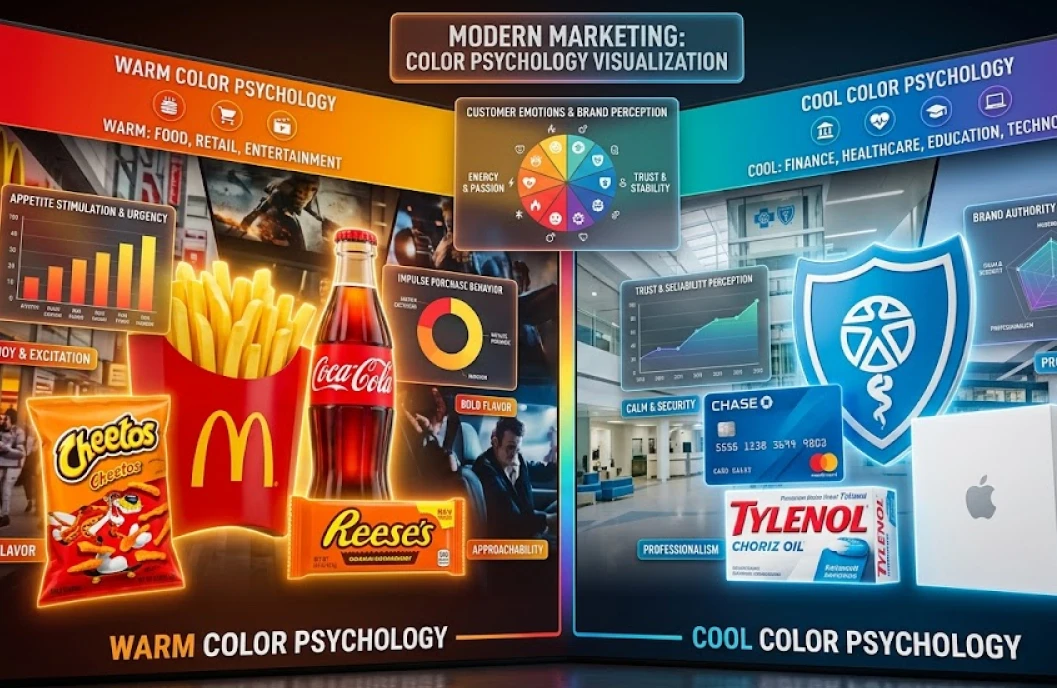màu nóng lạnh trong marketing