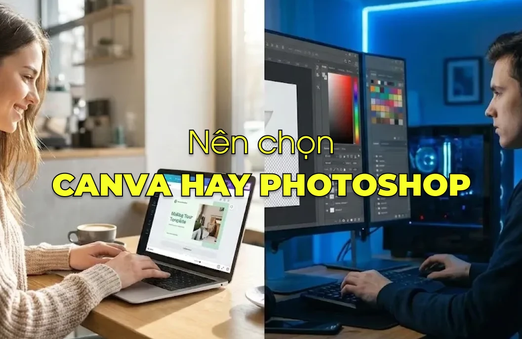 nên chọn photoshop hay canva
