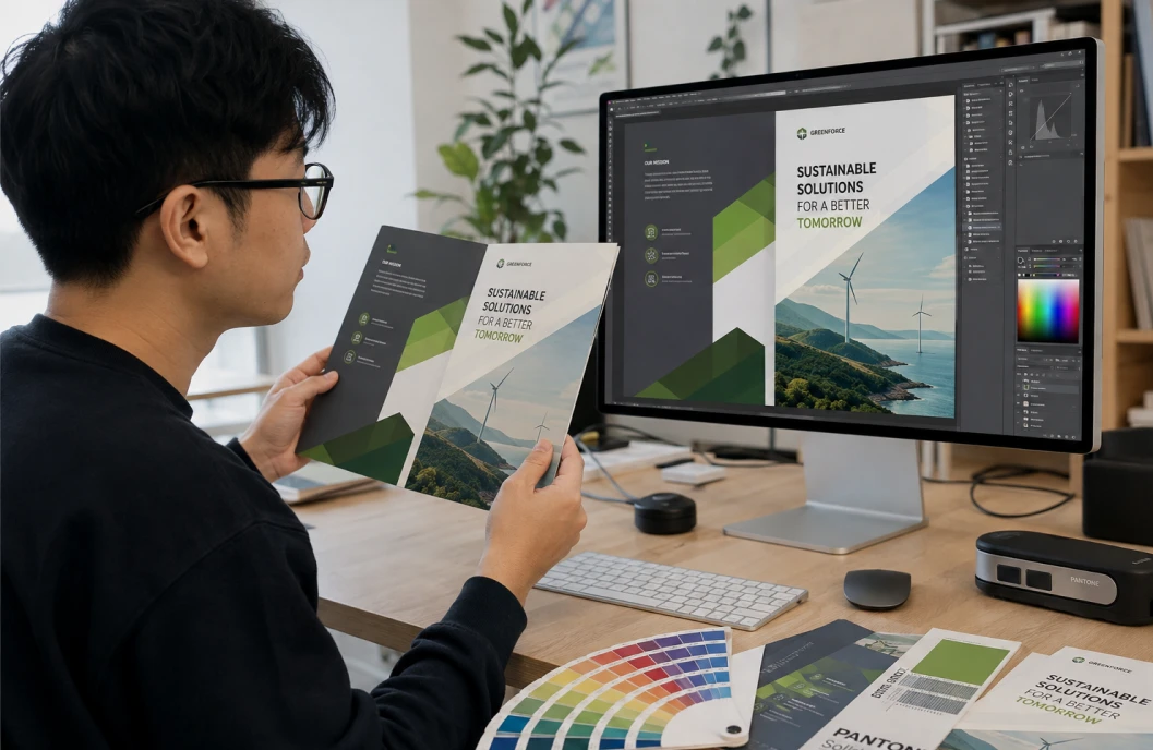 so sánh màu trên brochure với máy tính