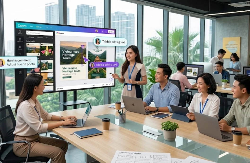 sử dụng canva làm việc nhóm