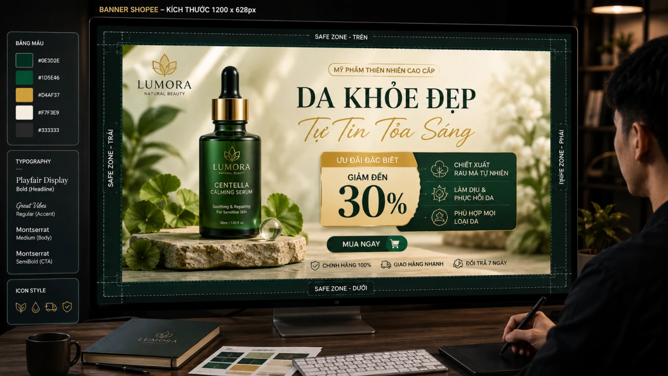tạo banner shopee trên canva