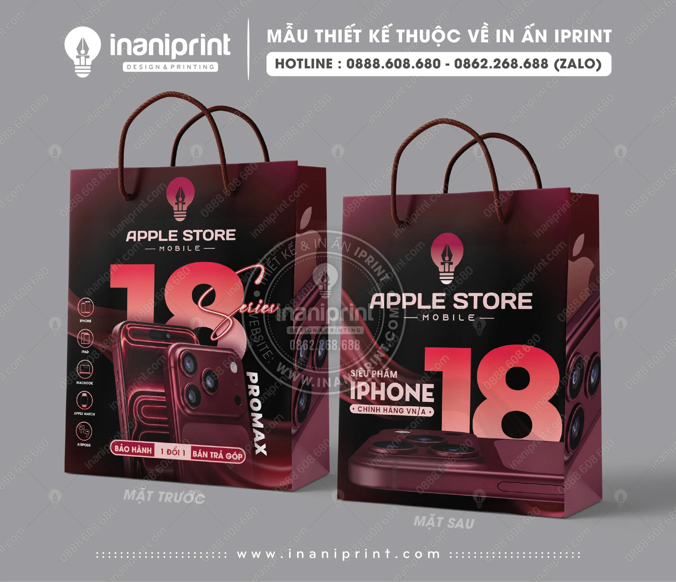 túi giấy đựng điện thoại iphone 18