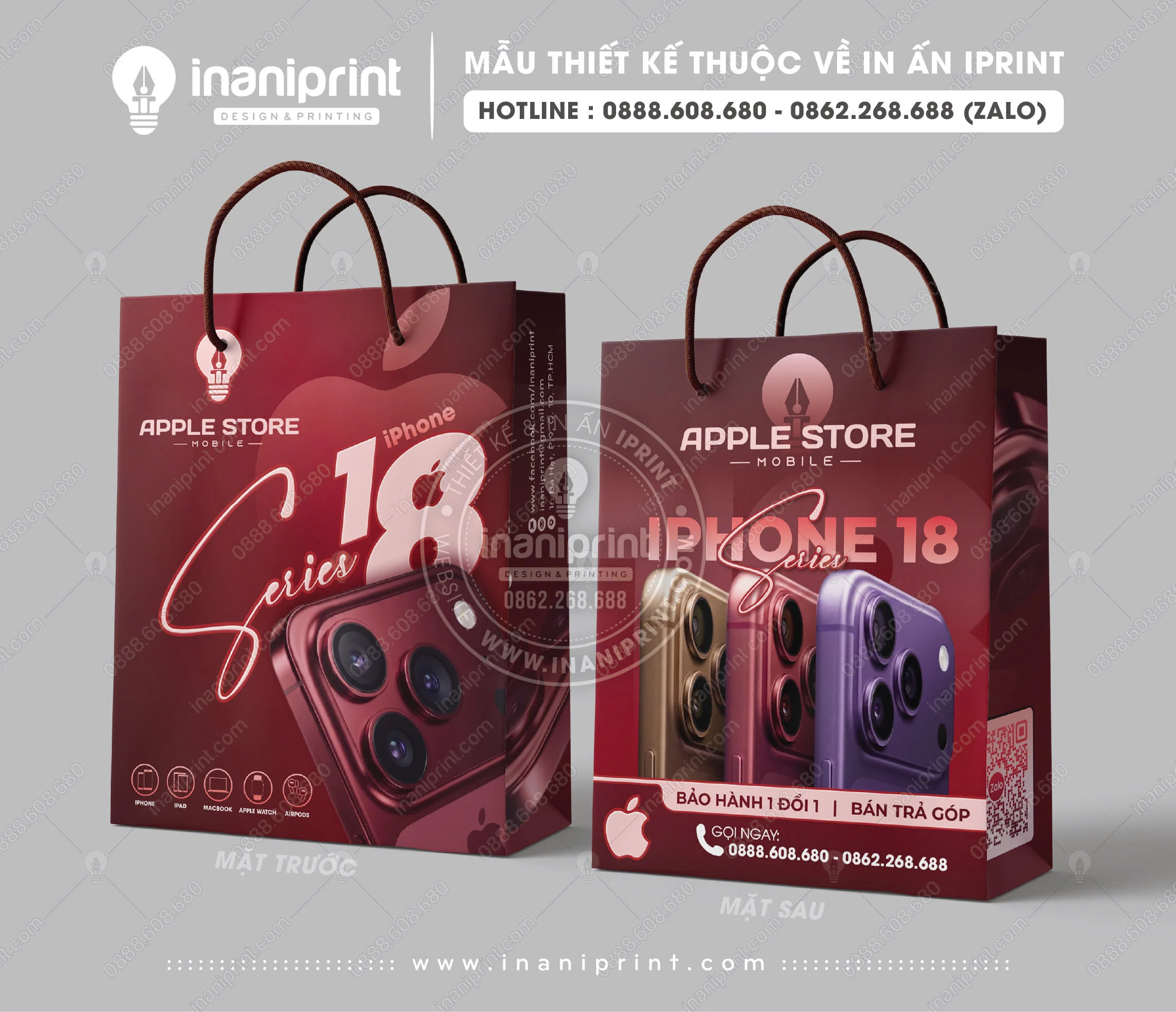 túi giấy đựng điện thoại iphone 18
