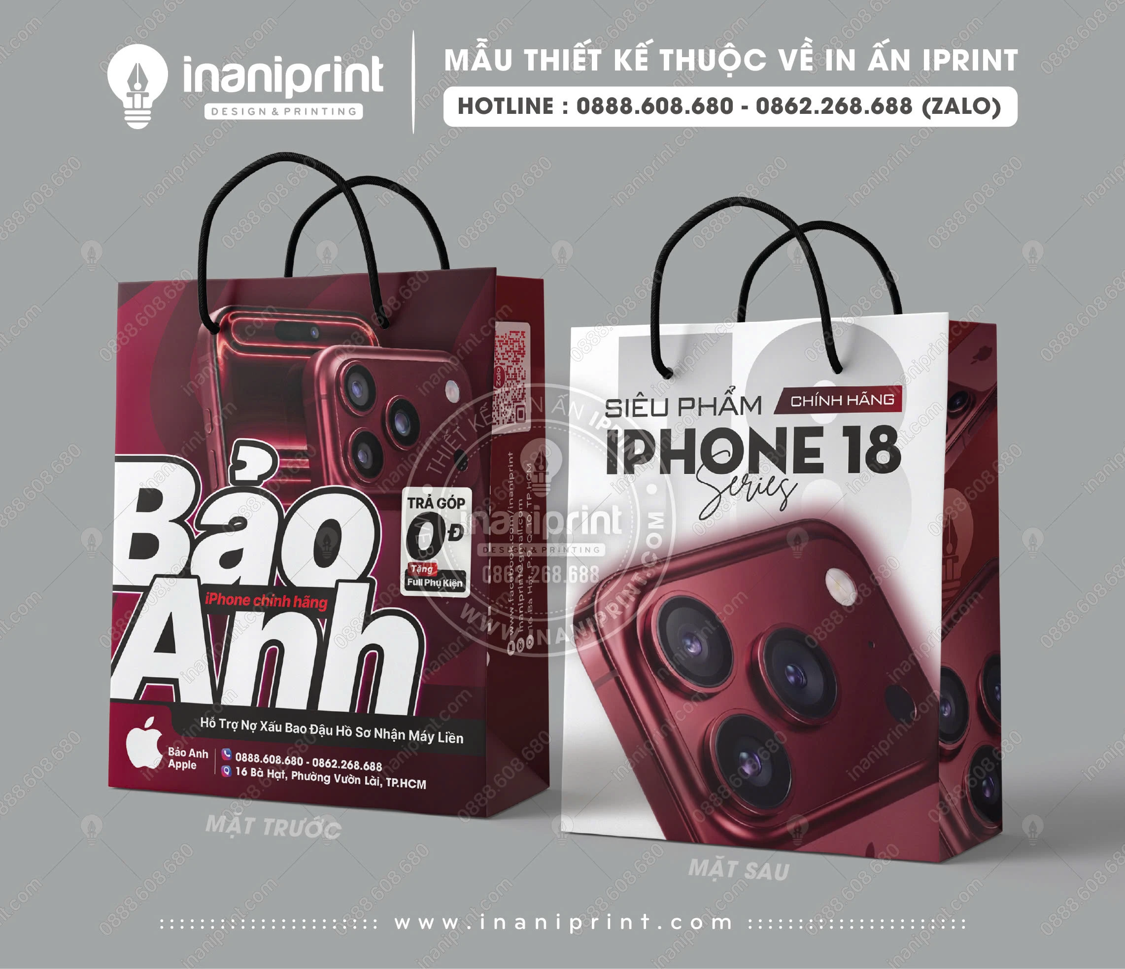 túi giấy đựng điện thoại iphone 18