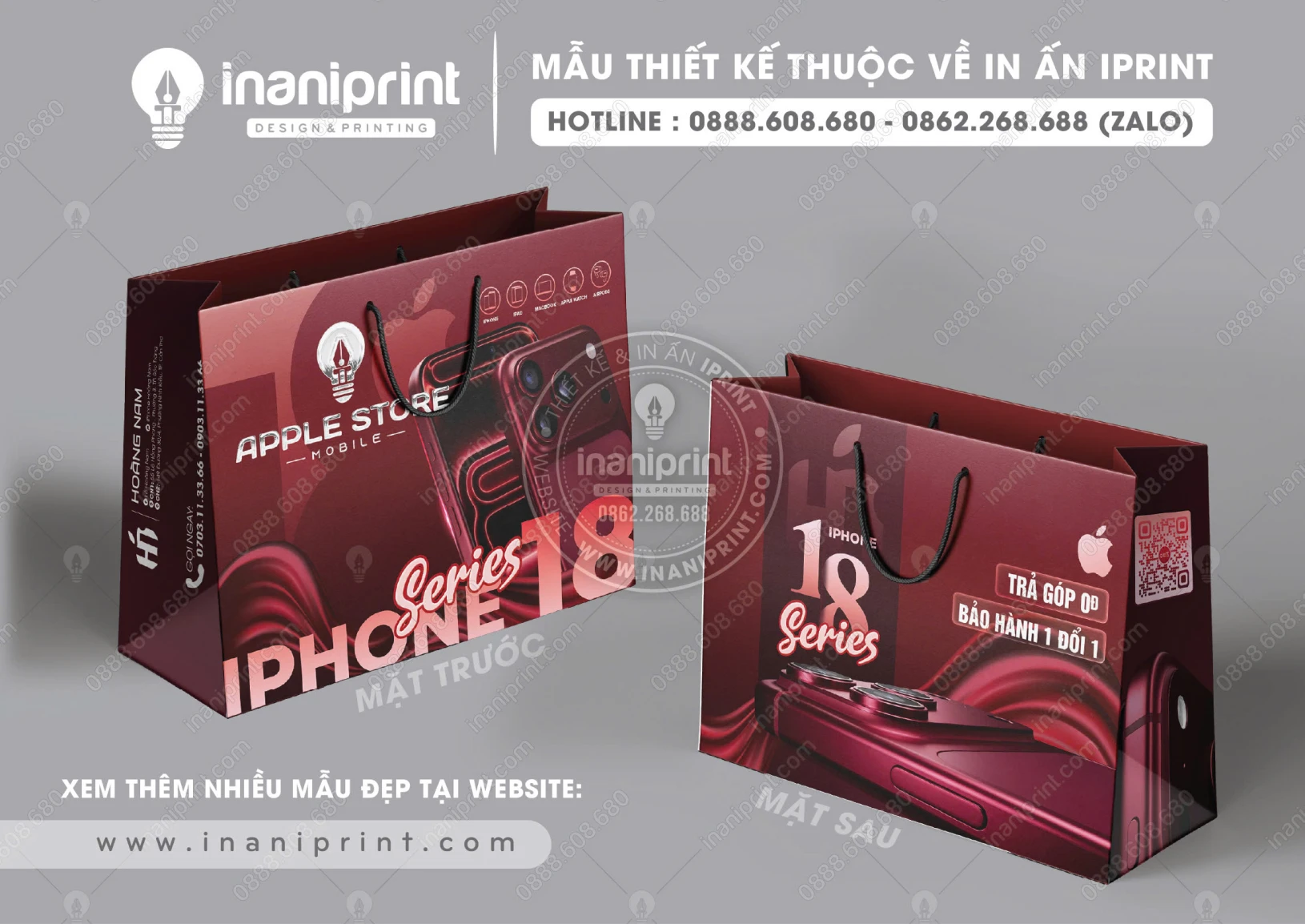 túi giấy đựng điện thoại iphone 18