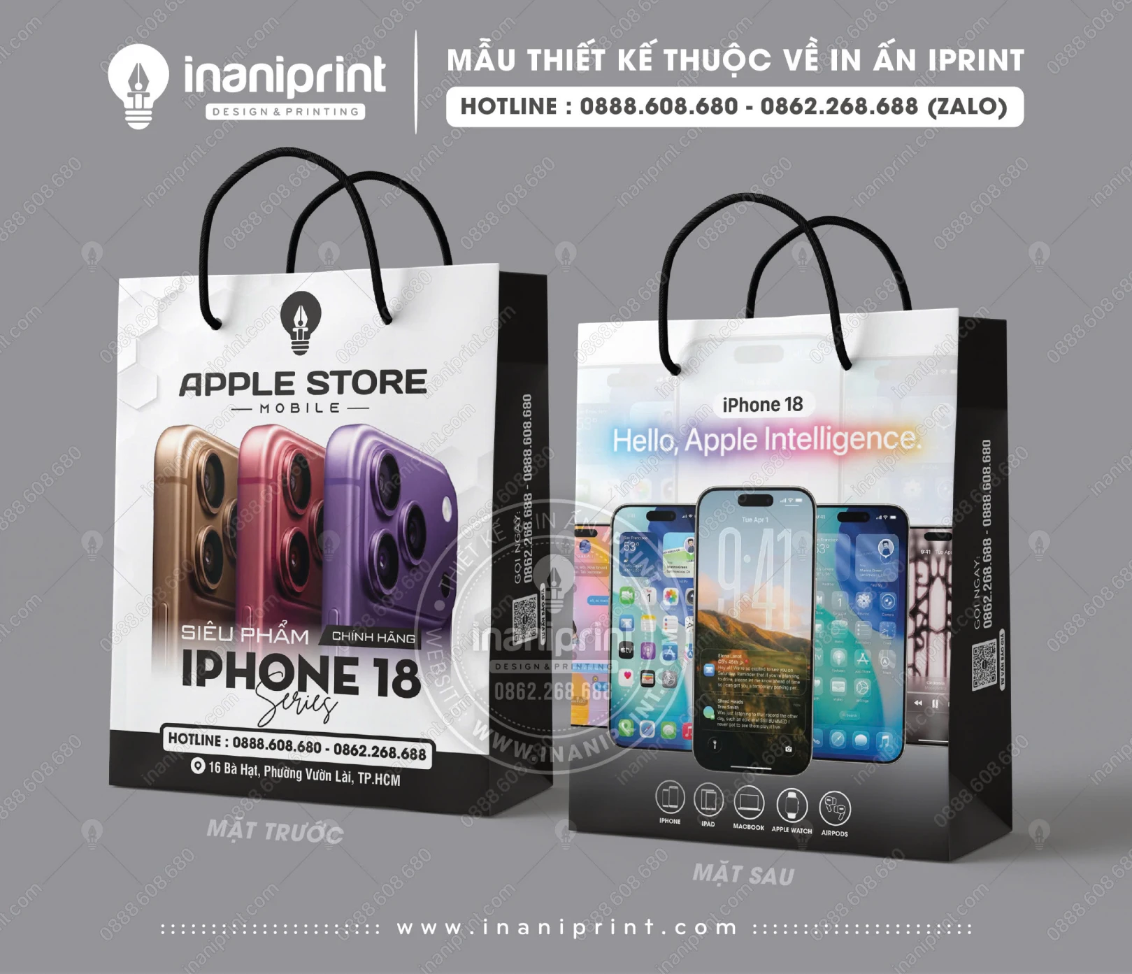 túi giấy đựng điện thoại iphone 18