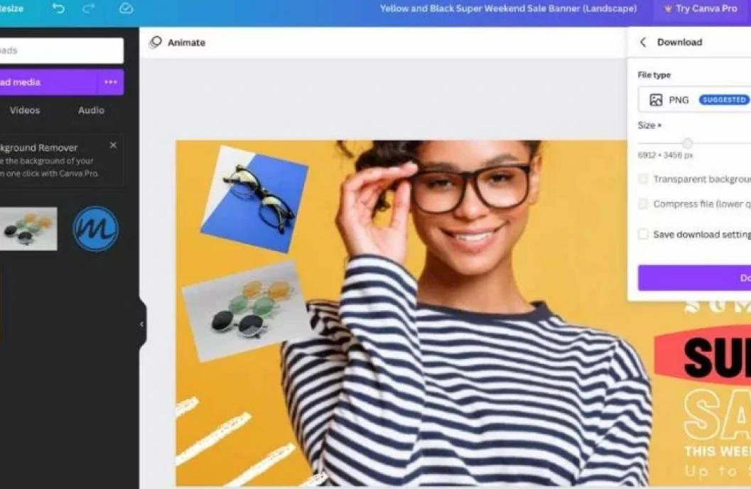 xuất file trên canva