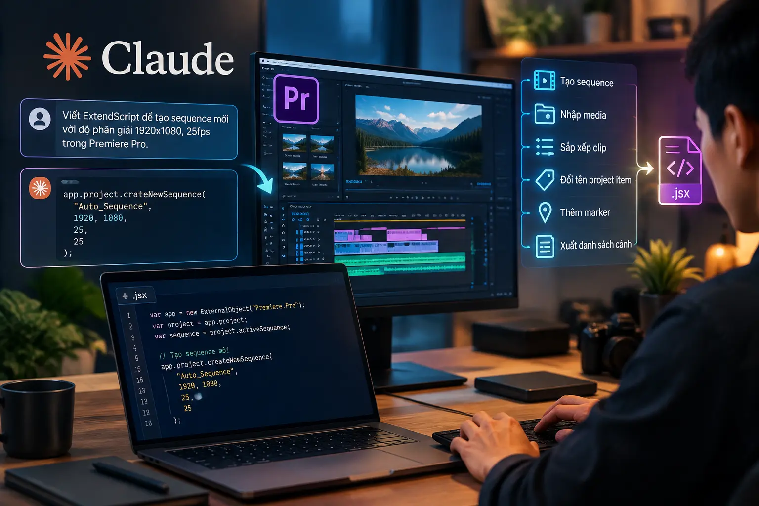 Dùng Claude viết ExtendScript cho Premiere Pro - hình ảnh minh họa