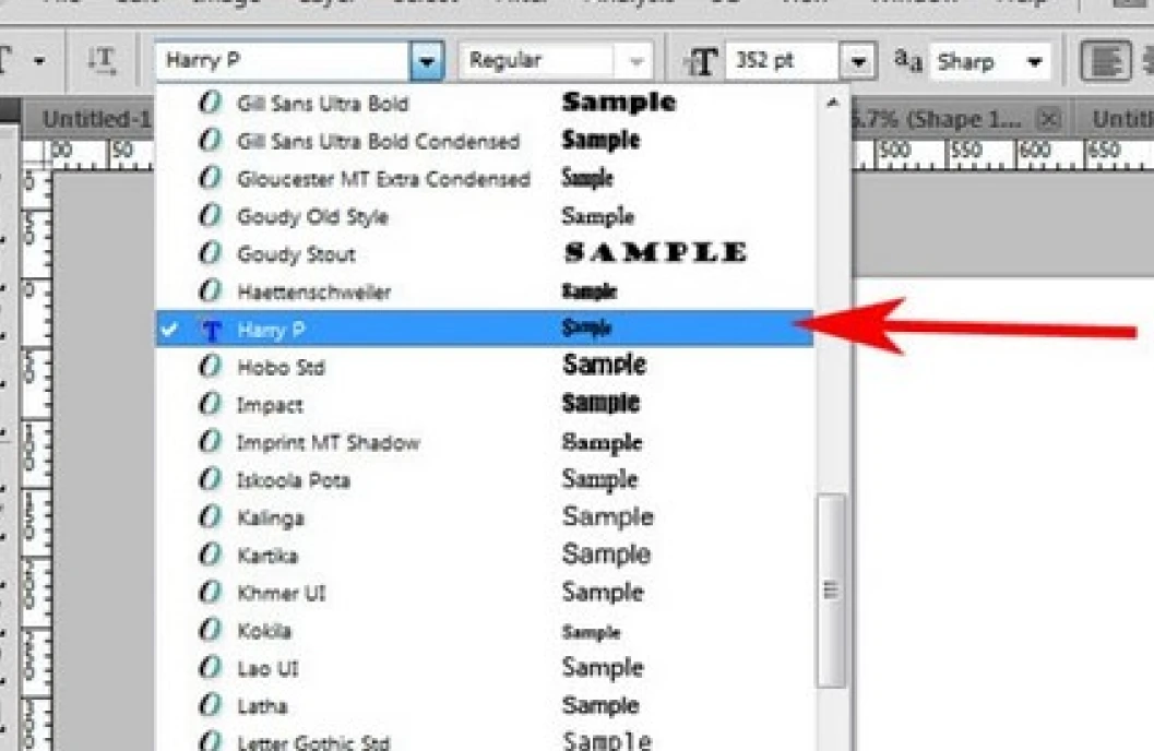 cài đặt font trong photoshop
