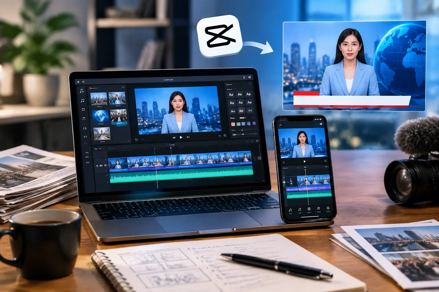 Cách làm video tin tức nhanh bằng CapCut - hình ảnh minh họa