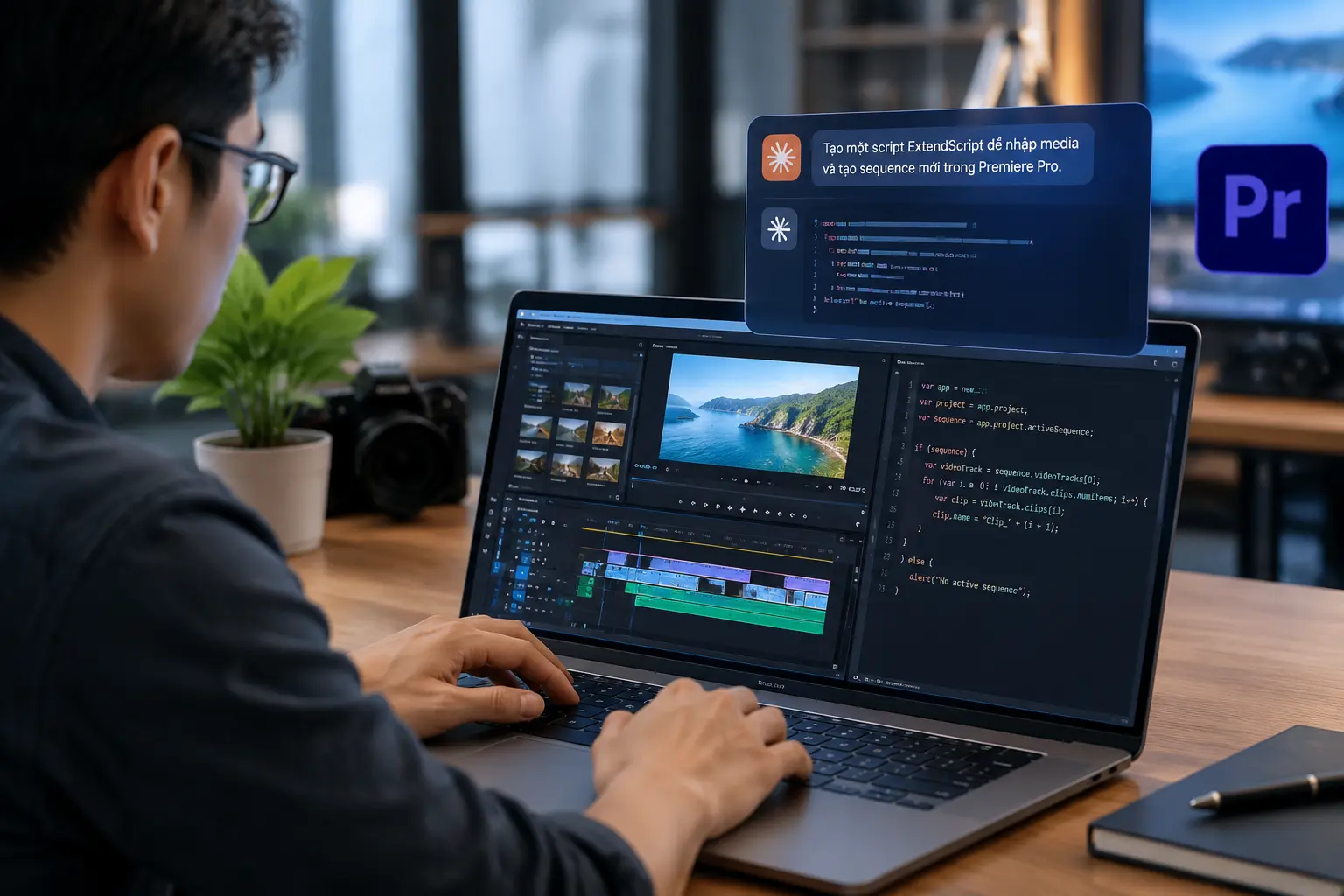 Dùng Claude viết ExtendScript cho Premiere Pro - hình ảnh minh họa