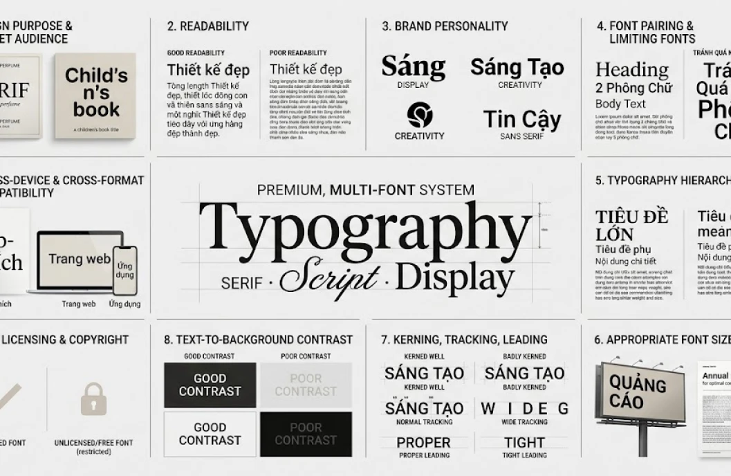 nguyên tắc chọn font