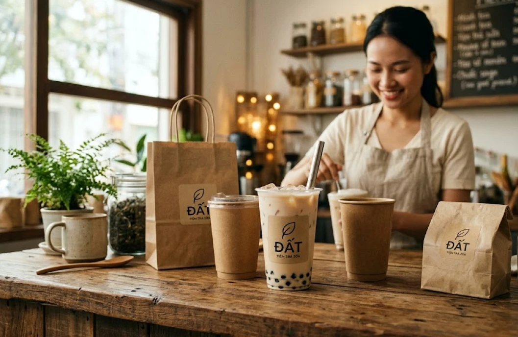 nhãn dán decal bằng giấy kraft