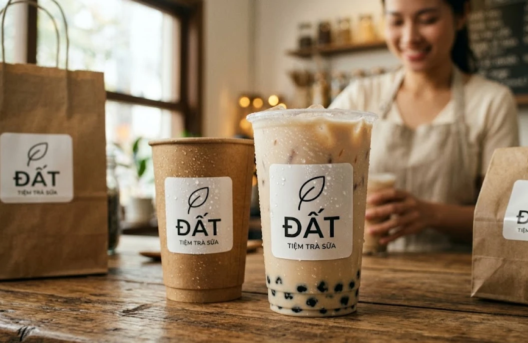 nhãn dán decal trà sữa