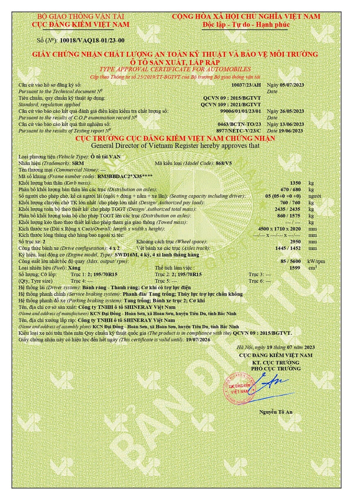 GCN ATKT & BVMT SRM VAN 868 V5