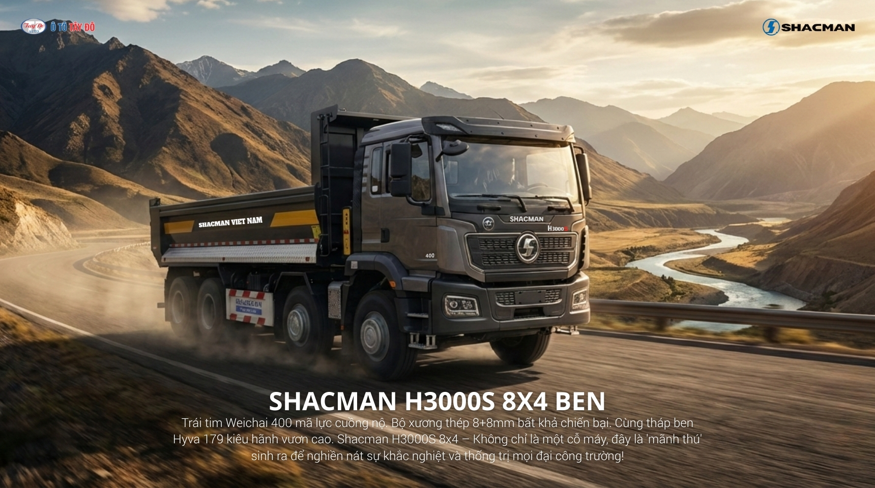 SHACMAN H3000S BEN 8X4 MÁY WEICHAI 400HP